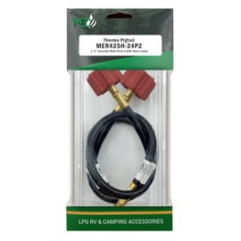 Marshall Excelsior MER425H-24P2 High Flow Thermo Pigtail, 1/4" Inverted Flare X QCC - 24", Red, Pack of 2