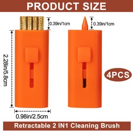PAGOW 4 Pack Pocket Retractable Golf Club Cleaner Brush, Double Sided Golf Club Brush Groove Cleaner, Portable Golf Club Cleaning Wire Brush Tool, Must Have Golf Bag Accessories Golf Gifts (Orange)