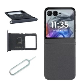 Ygpmoiki for Motorola Moto Razr 2024 /Razr 50 Sim Card Tray XT2453-3 Micro SD Card Slot Single Sim Card Tray Holder Replacement Black，with Pin