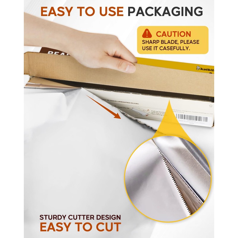 Katbite Aluminum Foil Roll, Heavy Duty 12inx150ft, 30 Micron Thick
