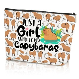 Capybara Makeup Bag Capybara Gifts for Capybara Lovers, Capybara Bag Cute Capybara Cosmetic Bag Capybara Stuff Gifts for Girls Animal Lover Make Up Bag - Just A Girl Who Loves Capybaras