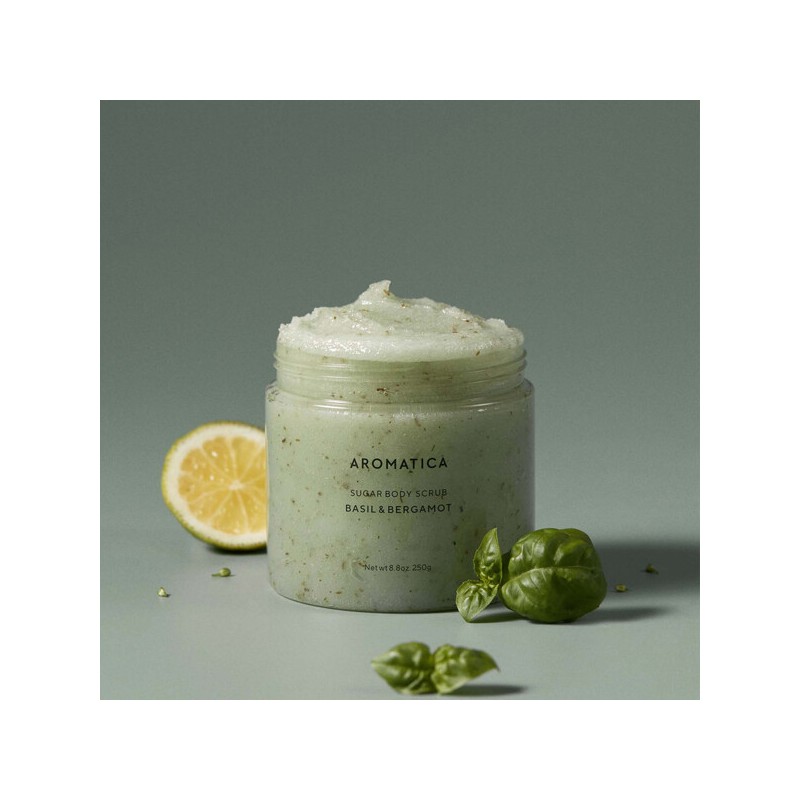 Aromatica Sugar Body Scrub Basil Bergamot 250g / 아로마티카 슈가