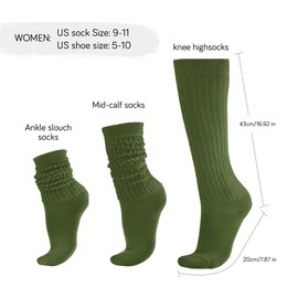 anpiwshjo Slouch Socks for Women, Dark Green Socks Women, Slouch Socks, Scrunch Socks, Warm Socks for Women, Cotton Socks for Women, Thick Womens Socks, Long Fuzzy Socks, Cheer Socks