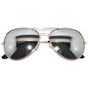 Aviator Style Sunglasses Full Mirror Lens Gold Metal Frame 3