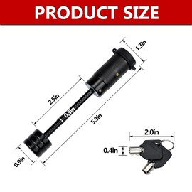 Cenipar Trailer Hitch Coupler Locking Pin 1/4 Inch Diameter 2-1/2 Inch Long for Truck Car and Boat Fits Class III IV Hitches Towing Locks