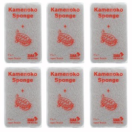 Kamenoko Sponge - Grey - Set of 6 - Kitchen Sponges for Cleaning Dishes and Pans - Odor-Resistant - Made in Japan
