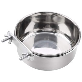 Yosoo Tazón de Acero Inoxidable para Colgar para el Accesorio de alimentación de Agua de Alimentos de Jaula de pájaros del comedero del Loro del pájaro (M: 12 * 5.5cm / 4.72 * 2.17in)