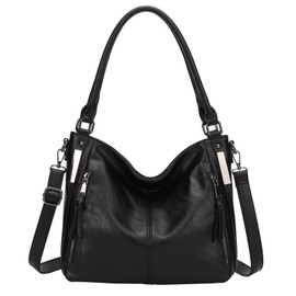 Purses for Women Shoulder Handbags Hobo Bags Tote Bag,01-Black
