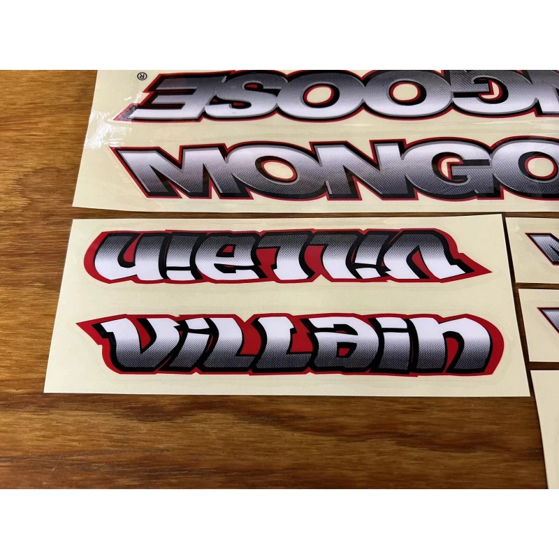 Mongoose OLD MID SCHOOL MONGOOSE VILLAIN COMPLETE STICKER DECAL SET