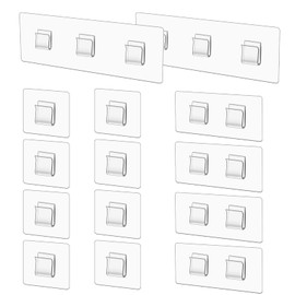 SUMAJU Shower Caddy Adhesive, 14pcs PC Hooks Replacement, Strong Adhesive Wall Hooks, Waterproof, No Drilling, for Shower Caddy, Kitchen Storage