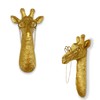 WOPARTY Decorative Gold Giraffe Head Wall Mount with Glasses, Resin