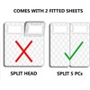 Split Sheet Set (5Pc) Split California King Sheets for Adjustable