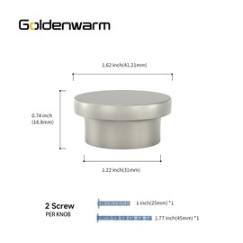 goldenwarm Pack of 20 Cupboard Knobs, Vintage Drawer Knobs, Knob for Cupboard, Door Knobs, Silver