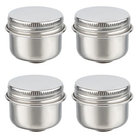 UNICRAFTALE 4 pcs Stainless Steel Oil Painting Cup Palettes Container Cup Metal Dipper Painting Pot Container with Lid and Clip Large Mouth Single Dipper Pallete Cup for Drawing