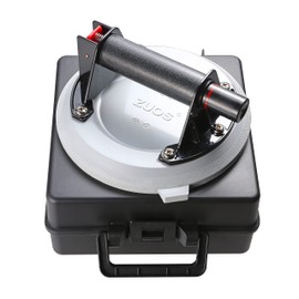 ZUOS 8" Glass Suction Cup Heavy Duty Hand-held Glass Lifter, Industrial Vacuum Lifter with handle for Granite Lifting &Window Replacement, 400 lbs Load Capacity/Carring Case（Gray suction cup）