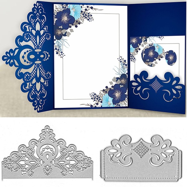 Adies 2pcs Lace Flower Metal Die Cuts ,Wedding Greeting Crad