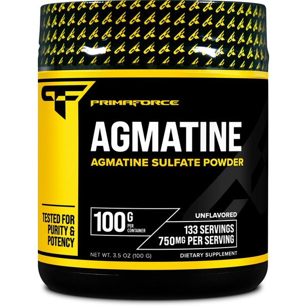 PrimaForce Agmatine Sulfate Powder Supplement, 100 Grams – Promotes Nitric Oxide Production / Enhances Performance