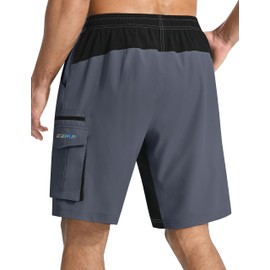 Men's Mountain Bike Shorts 3D Padded Bicycle Biking Shorts Quick Dry Lightweight MTB Cycling Shorts (Greyblack, XL)