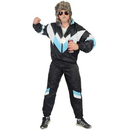 Foxxeo Premium 80s Costume for Men and Women, Tracksuit, Shell Suit, Sizes S - XXXXL, m