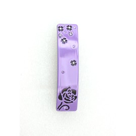Faship Premium Rhinestone Crystal Purple Cellulose Acetate Rose Floral Art Deco Hair Claws Clips
