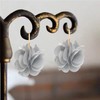 NONQL Bohemian Aesthetic Fabric Flower Lightweight Hoop Earrings Handmade Summer