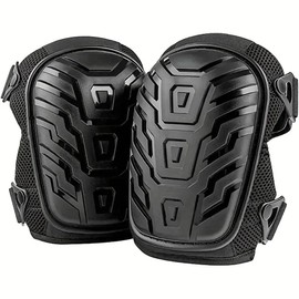 Bibykivn Knee Pads with Hard Shell - Shockproof, Non-Slip & Breathable - Professional Knee Pads for Construction, Workshop & Outdoor (Black)