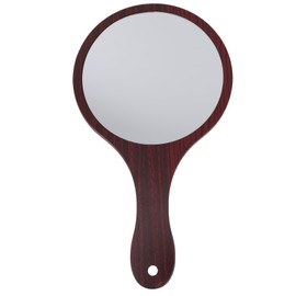 balacoo Handheld Mirror with Handle: Wooden Handle Vanity Mirror Hand Mirror Cosmetic Vintage Single Side Makeup Mirror for Makeup Self Cut