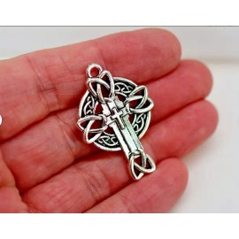 Fashion Jewelry CELTIC KNOT CROSS IRISH CHRISTIAN Pendant on 925 Plated Silver 20" Necklace