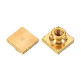 PATIKIL 0.9" Blank Wax Seal Stamp Head, 2Pcs Square Brass Sealing Wax Stamp Heads for DIY Card Making Envelope Sealing Wedding Invitation Crafting, Gold Tone