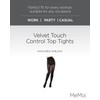 MeMoi Velvet Touch Control Top Tights Black Medium/Large