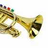 Gold Kid Trumpet Toy with 4 Colored Keys Interesting Educational