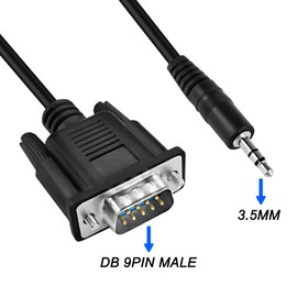MEIRIYFA DB9 to 3.5 mm Serial Cable, RS232 DB9 9 Pin Male to DC3.5 mm (1/8 Inch) TRS Stereo Male Serial Data Cable - 1.8 m (DB9 Male)
