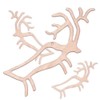 Plywood 10 x 3.5 cm Reindeer Ornament, Set of 5,