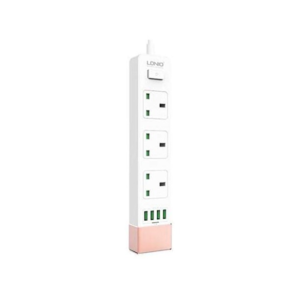 LDNIO 4 USB Port Plus 3 AC Socket Power Strip