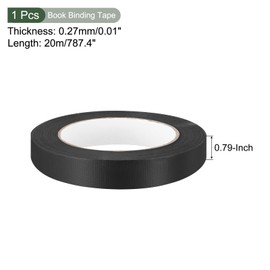 YOKIVE Book Binding Tape, 11 Yard Cloth Book Durable Repair Tape, Great for Repairing, Book Binding, Floor Marking (Black, 0.8-Inch)