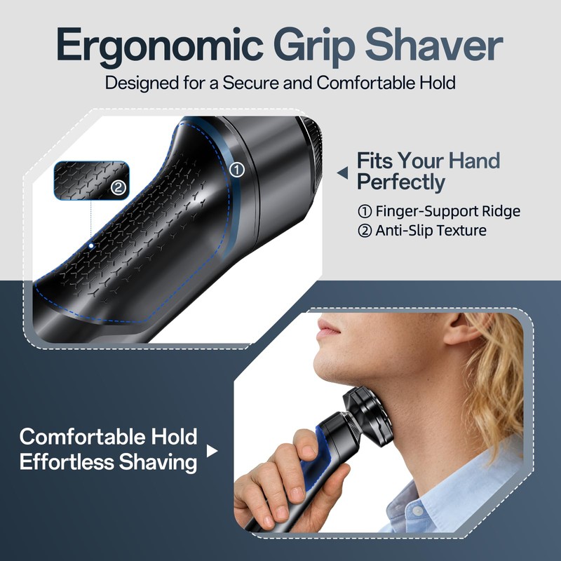 Electric Shaver for Men, 3-in-1 Rechargeable Razor and Trimmer