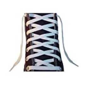 Flat Shoelaces 3/8" Wide Tubular Braided - White 72 Inch