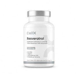 CellX | Resveratrol con BioPerine® | 60 Cápsulas | 30 Porciones | Suplemento Alimenticio Vegano