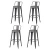 YOUNIKE 30 Inches Metal Barstools Counter Height Bar Stools Set