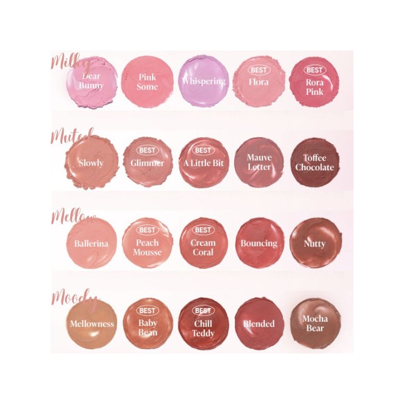 BANILA CO Romantic Blush Lip & Cheek 3.7g*5ea, Color:Milky Mood