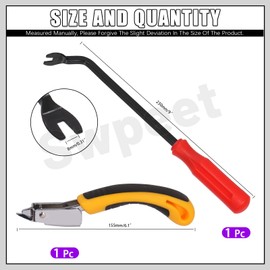 Swpeet 2Pcs 6" Upholstery Staple Remover and 9" Tack/Nail Puller Kit, Staple Puller, Upholstery Tools Tack Lifter, U Tip Fastener Remover Carpet Remover, U Tip Nail Tack Puller for Furniture, Floor