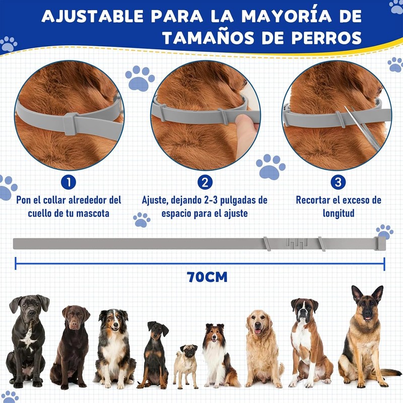 3Pcs Collar para Perro,Todo Natural Collar para Perro Impermeable y