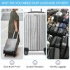 TOKSEO PVC Suitcase Cover Transparent Blue, blue, simple