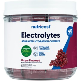 Nutricost Electrolytes Complex, Grape Flavored, 40 Stickpacks - Advanced Hydration Complex