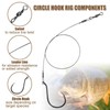 CWSDXM Circle Hooks Rigs, 15pcs Fishing Leader Rigs with Steel
