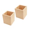 NUOBESTY 2pcs Wooden Geometric Pen Holders Pot Elegant Desktop Organizer