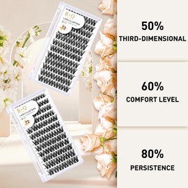 Lash Clusters B20 Mixed Tray Manga Lashes 72 Clusters Lashes B&Q LASH DIY Eyelash Extensions C D Curl Wispy Spiky Eyelash Clusters Extensions Individual Lashes Cluster DIY at Home (B20,D-8-16MIX)