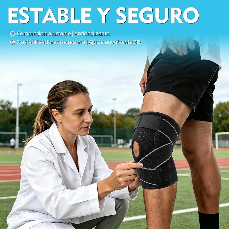 Rodilleras Ortopedicas de Compresión, 2 Piezas Rodilleras Gym, Gris