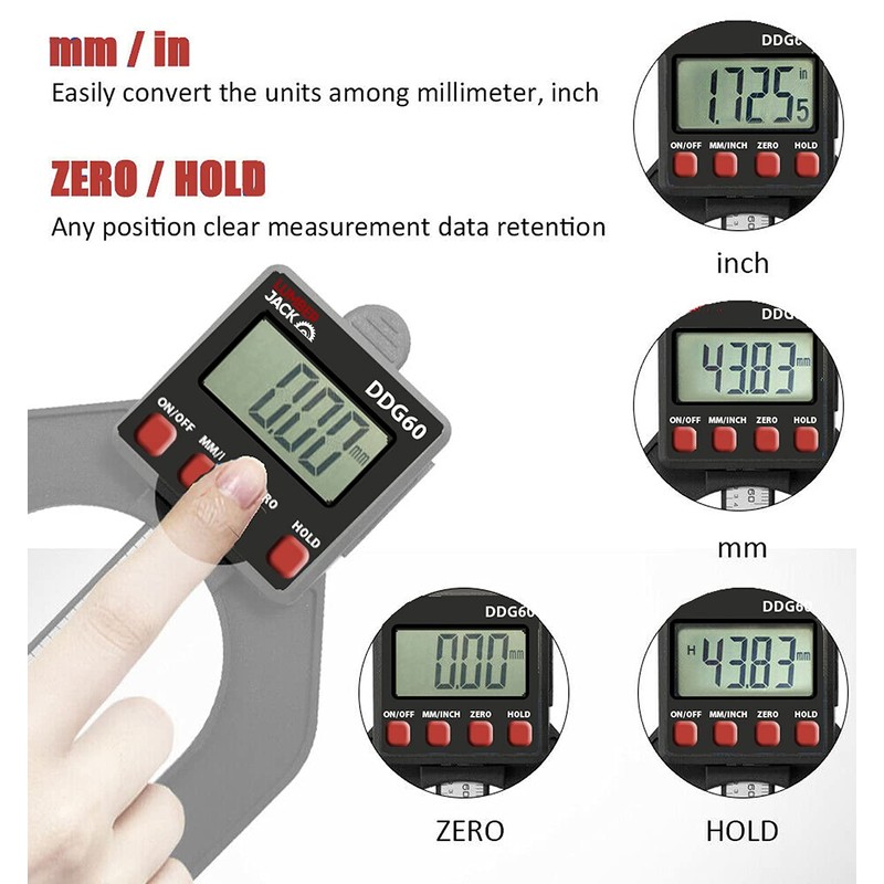 LUMBER JACK Digital Depth Gauge 0-80mm Digital Height Measuring Tool
