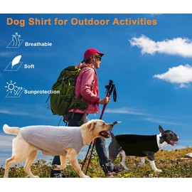 SyChien Dog Large Blank Shirts,Lightweight Cool Clothes for Big Dogs,Girl Boy Cotton Sun T-Shirt Breathable Tops,Grey Black XXXL